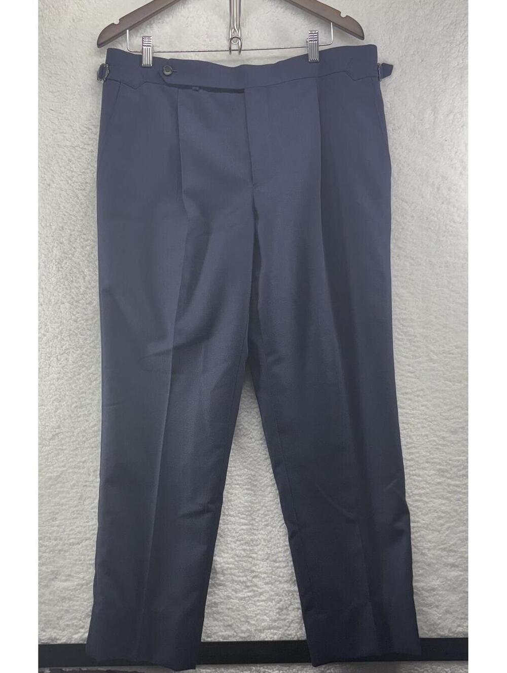 Spier & Mackay Contemporary Trousers Dress Pant Wool Mens 36 Navy Waist Adjuster